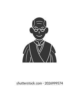 Judge Portrait Icon Silhouette Illustration. Court Law Vector Graphic Pictogram Symbol Clip Art. Doodle Sketch Black Sign.
