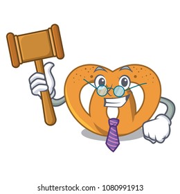 Judge pretzel mascot cartoon style