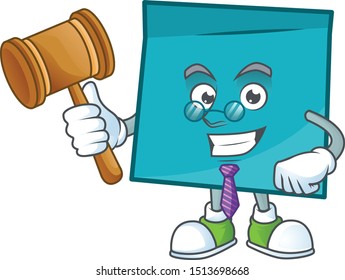 Judge rectangle sticker paper in cartoon character