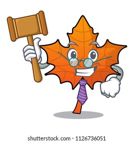 Judge red maple leaf mascot cartoon