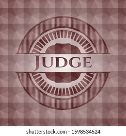 Judge red polygonal badge. Seamless.