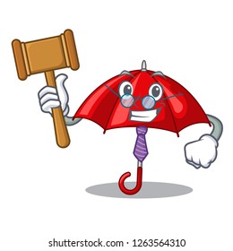 Judge red umbrella in shape cartoon funny