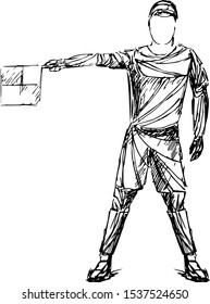 judge, referee soccer vector sketch