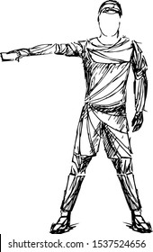 judge, referee soccer vector sketch