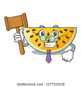 Judge ripe yellow watermelon isolated on mascot