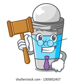 Judge roll on deodorant isolated with cartoon
