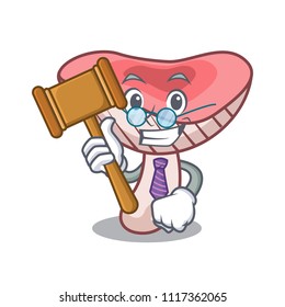 Judge russule mushroom mascot cartoon