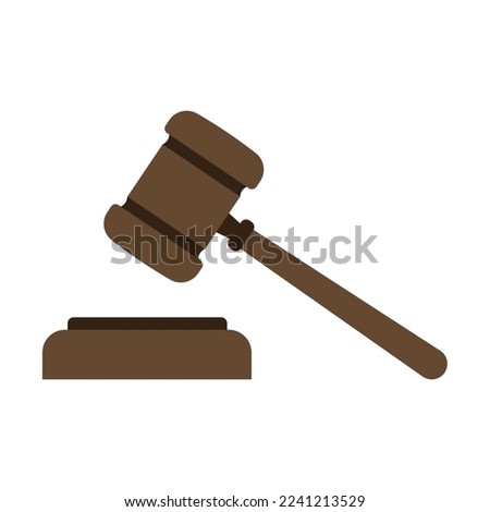 Judge 's hammer vector. Verdict in court