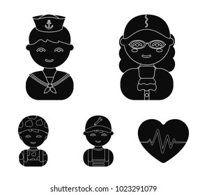 Judge, sailor, soldier, mechanic.Profession set collection icons in cartoon style vector symbol stock illustration web.