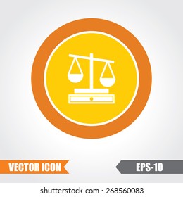 Judge Scale Icon On Map Pointer. Eps.-10.