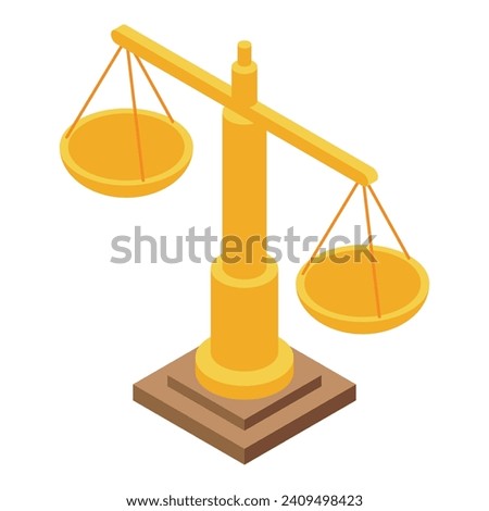 Judge scales icon isometric vector. Ancient greek. Rome history