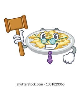 Judge scrambled egg isolated with in cartoon