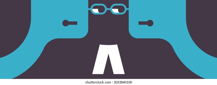 The judge is shaped from negative space between the handcuffs.