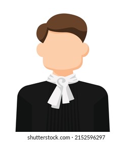 Judge in simple flat vector, personal profile icon or symbol, people concept vector illustration.