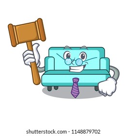 Judge sofa mascot cartoon style