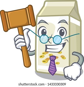 Judge soy milk poured in cartoon glass