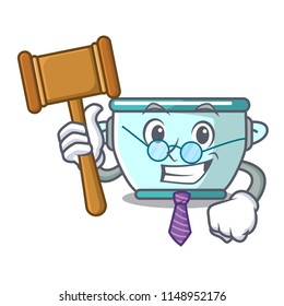 Judge steel pot mascot cartoon