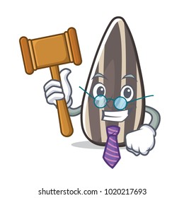 Judge sunflower seed mascot cartoon