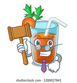 Judge sweet carrot juice isolated on mascot