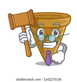 Judge sweet wafer cone isolated on maskot