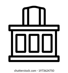 Judge Table Icon. Editable Bold Outline Design. Vector Illustration.