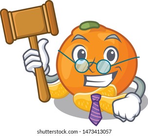 Judge tangerine isolated with in the cartoon