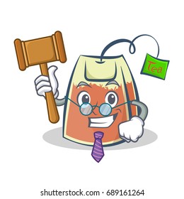 Judge tea bag character cartoon vector art