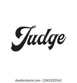 judge text on white background.