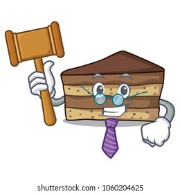 Judge tiramisu mascot cartoon style