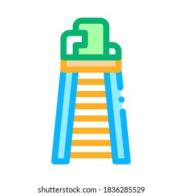 Vector de iconos de la silla de la Torre del Juez. Símbolo de la silla del juez de la torre. Ilustración de símbolo de contorno aislado