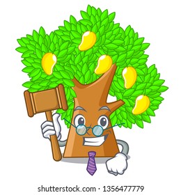 Judge toy cartoon mango tree above table