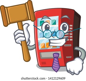 Judge toy vending machine above cartoon table