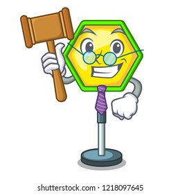 Judge traffic sign isolated on the mascot