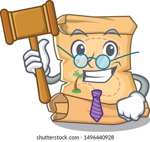 Judge treasure map isolated with the cartoon