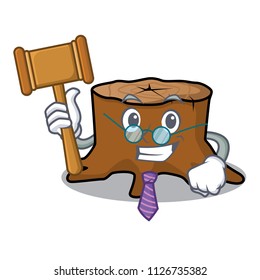 Judge tree stump mascot cartoon