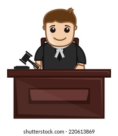Judge - Vector Character Cartoon Illustration