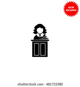 Judge vector icon isolated on white background.