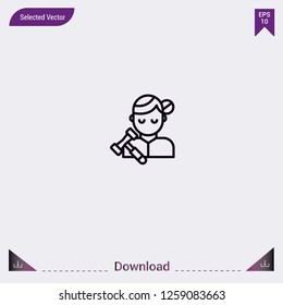 Judge vector icon. Modern, simple, isolated, flat best quality icon for web site designs or mobile apps. Vector illustration EPS 10. - Vektör