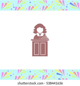 Judge vector icon on white background. Isolated illustration. Business picture.