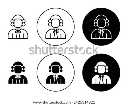 Judge Vector Illustration Set. Court Law Wig Sign in Suitable for Apps and Websites UI Design Style.