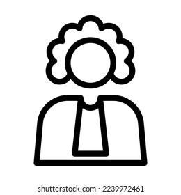 Diseño de iconos de la línea del vector del juez