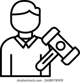 Judge Vector Line Icon Design