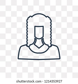 Judge vector outline icon isolated on transparent background, high quality linear Judge transparency concept can be used web and mobile