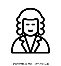judge vector thin line icon 