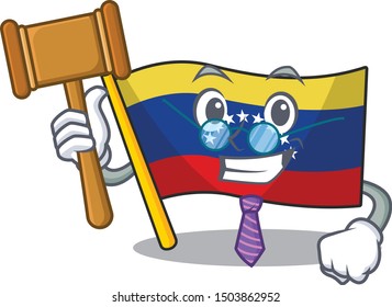 Judge venezuelan flag hoisted on mascot pole