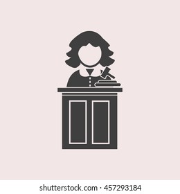 Judge web icon. Isolated illustration