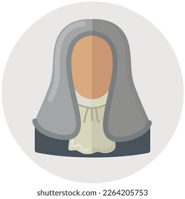 Judge wig icon clipart isolated vector illustration