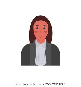 Judge, Women Career Flat Vector Illustration