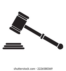 Judge Wood Hammer vector illustration, auction, flat design, judgment, auction icon can be used for web and mobile