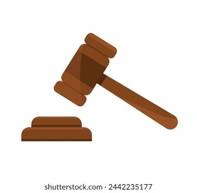 judge wood hammer vector illustration